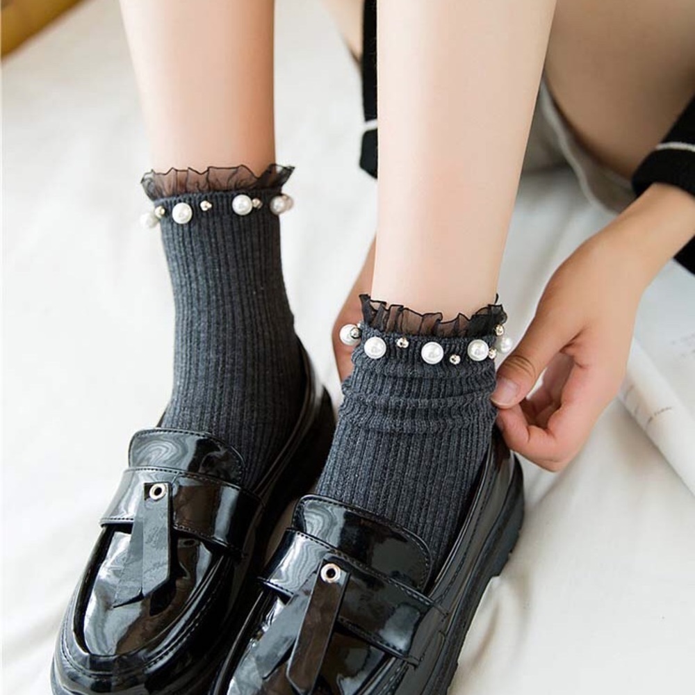 Cotton Solid Color Socks - Picture 5 of 7